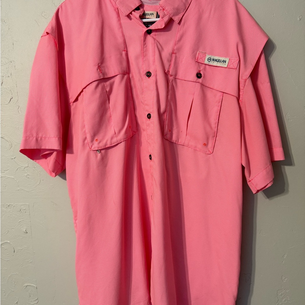 Magellan Outdoors Coral Checkered Shirt